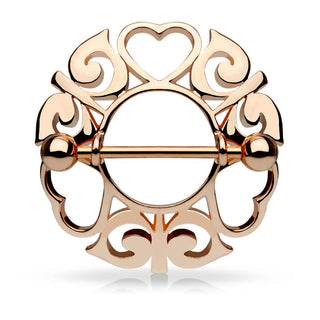 Piercing Capezzolo Anello tribale con cuori