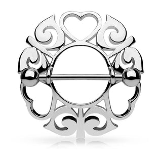 Piercing Capezzolo Anello tribale con cuori