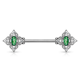 Piercing Capezzolo Fiore di zirconi / opale