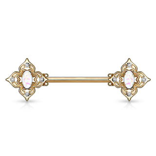 Piercing Capezzolo Fiore di zirconi / opale