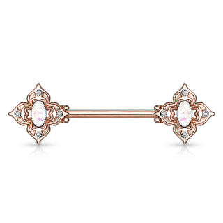 Piercing Capezzolo Fiore di zirconi / opale