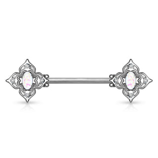 Piercing Capezzolo Fiore di zirconi / opale