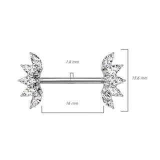 Piercing Capezzolo 5 Zirconi taglio marquise
