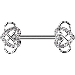 Kolczyk do sutka serduszka znak nieskończoności