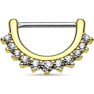 Piercing Capezzolo Ventaglio di zirconi Clicker