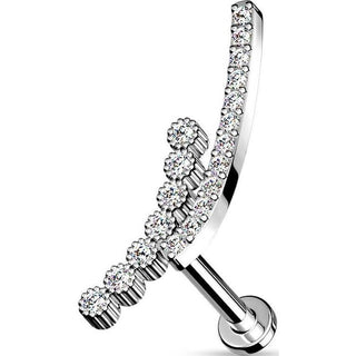 Labret cyrkonia zaokrąglony  gwint wewnętrzny