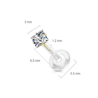 Labret Zircone quadrato