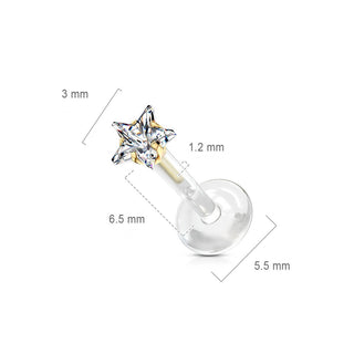 Labret Star Zirconia
