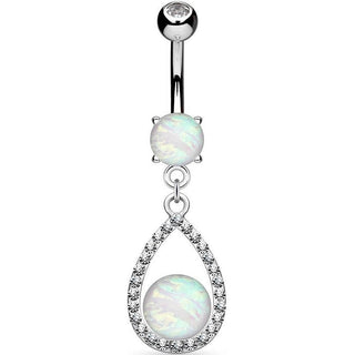 Piercing Ombelico Goccia pendente in opale