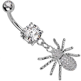 Belly Button Piercing Spider dangle Zirconia