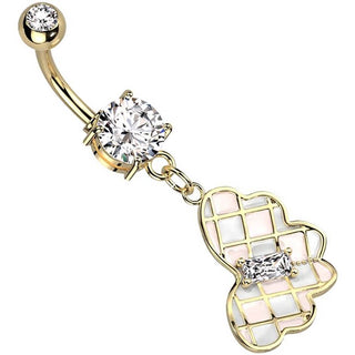 Belly Button Piercing Butterfly Dangle Zirconia