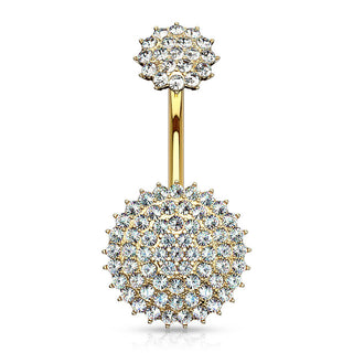 Piercing Ombelico Sfera di zirconi Filettatura Interna