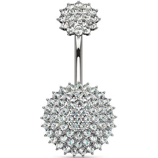 Piercing Ombelico Sfera di zirconi Filettatura Interna