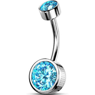 Piercing Ombelico Zircone rotondo Filettatura Interna