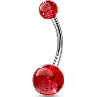 Piercing Ombelico Sfera glitterata in acrilico