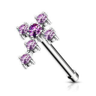 Kolczyk do nosa cyrkonia krzyż