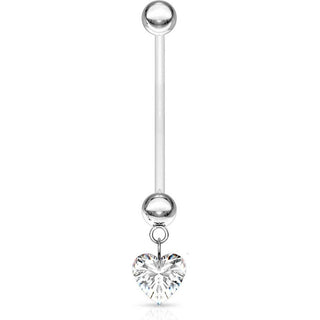 Piercing Ombelico Pendente a cuore in zircone