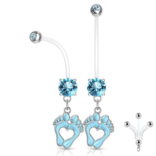 Belly Button Piercing BABY ON BORD dangle Zirconia