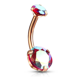 Piercing Ombelico Zircone rotondo Filettatura Interna