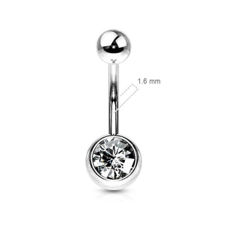 Piercing Ombelico Zircone a sfera