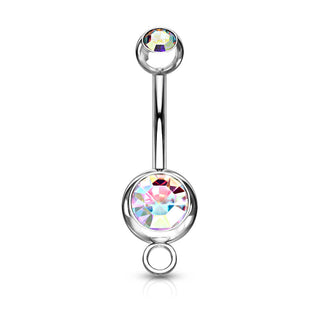 Piercing Ombelico Zirconi a sfera