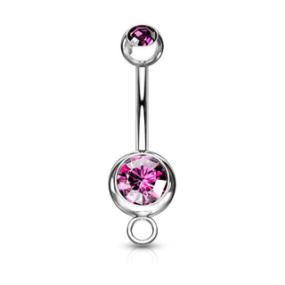 Piercing Ombelico Zirconi a sfera