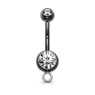 Piercing Ombelico Zirconi a sfera