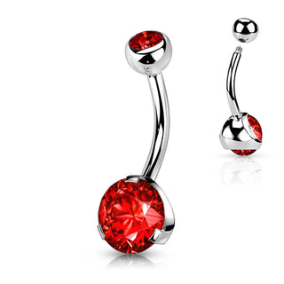 Piercing Ombelico Zirconi Tondo e Argento