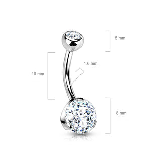 Piercing Ombelico Zirconi Tondo e Argento