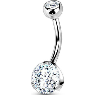 Piercing Ombelico Zirconi Tondo e Argento