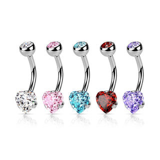 Piercing Ombelico Cuore di Zircone