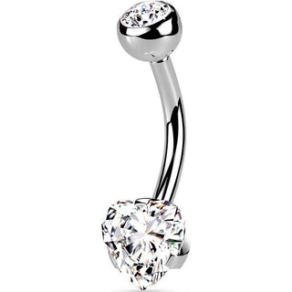 Piercing Ombelico Cuore di Zircone