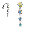 Belly Button Piercing Top Down Zirconia Round dangle Silver