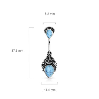 Piercing Ombelico Pietra semipreziosa turchese vintage