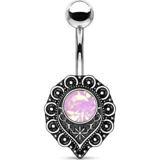 Piercing Ombelico Vintage Opale e Argento
