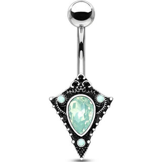 Piercing Ombelico Opale e argento vintage