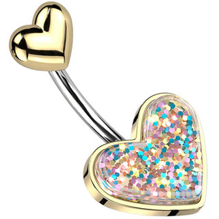 Piercing Ombelico Cuore glitterato