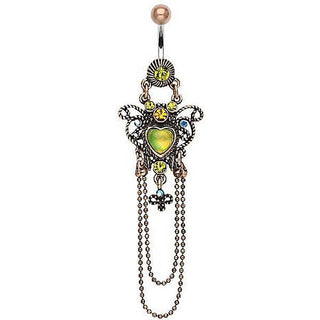 Piercing Ombelico Pendente Zircone Vintage