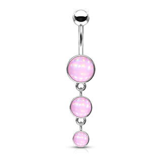Piercing Ombelico Pendente di 3 pietre sintetiche brillanti