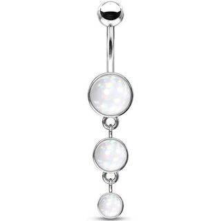 Piercing Ombelico Pendente di 3 pietre sintetiche brillanti
