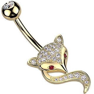 Piercing Ombelico Volpe di zirconi