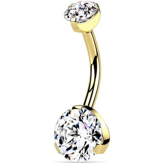 Kolczyk do pępka okrągła cyrkonia gwint wewnętrzny