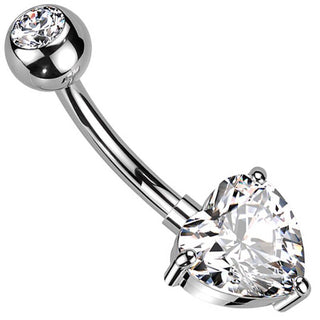 Piercing Ombelico Cuore di zircone