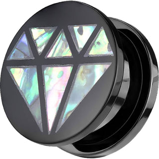 Acrylic Plug Diamond Shape Abalone