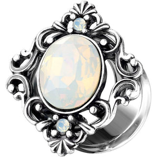 Plug Oval Opal Silver