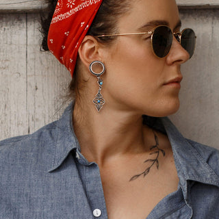 Tunnel Pendente tribale d'argento e turchesi