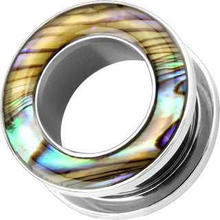 Tunnel Mother of Pearl Silver Internally Threaded