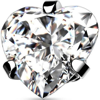 Superiore con zircone a cuore incastonato Filettatura Interna