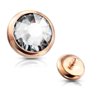 Superiore con zircone piatto rotondo Filettatura Interna