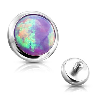 top flat round opal bezel setting Internally Threaded